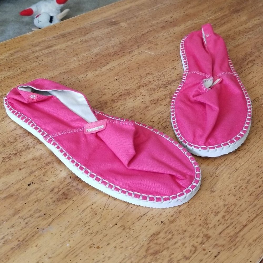 Havianas Brand Canvas Espadrilles With Rubber Sole